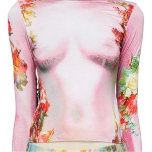 Jean Paul Gautier “The Pink Body Flower” long sleeve t shirt